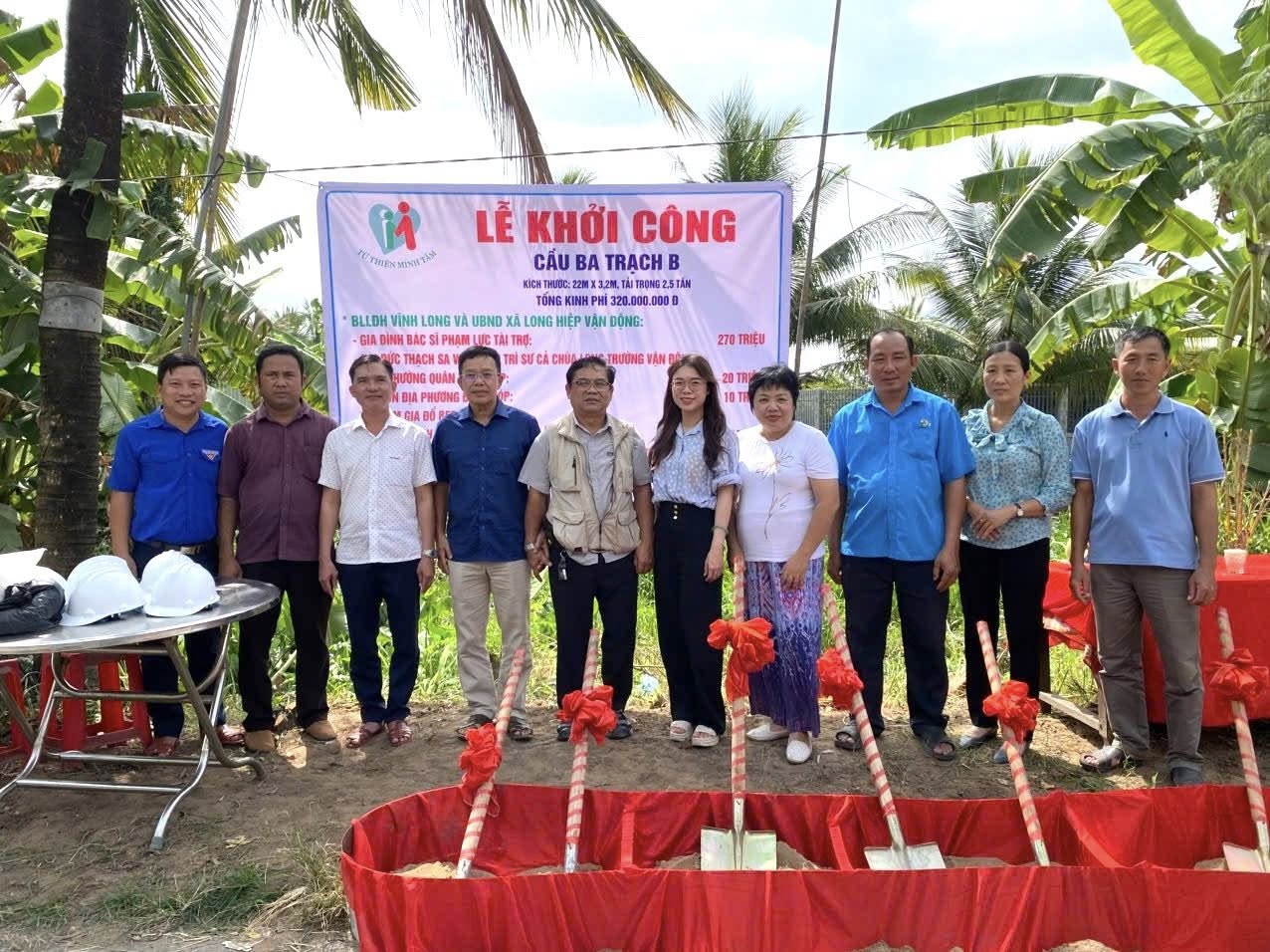 Xã Long Hiệp: Tổ chức Lễ khởi công cầu Ba Trạch B, ấp Ba Trạch B, xã Long Hiệp