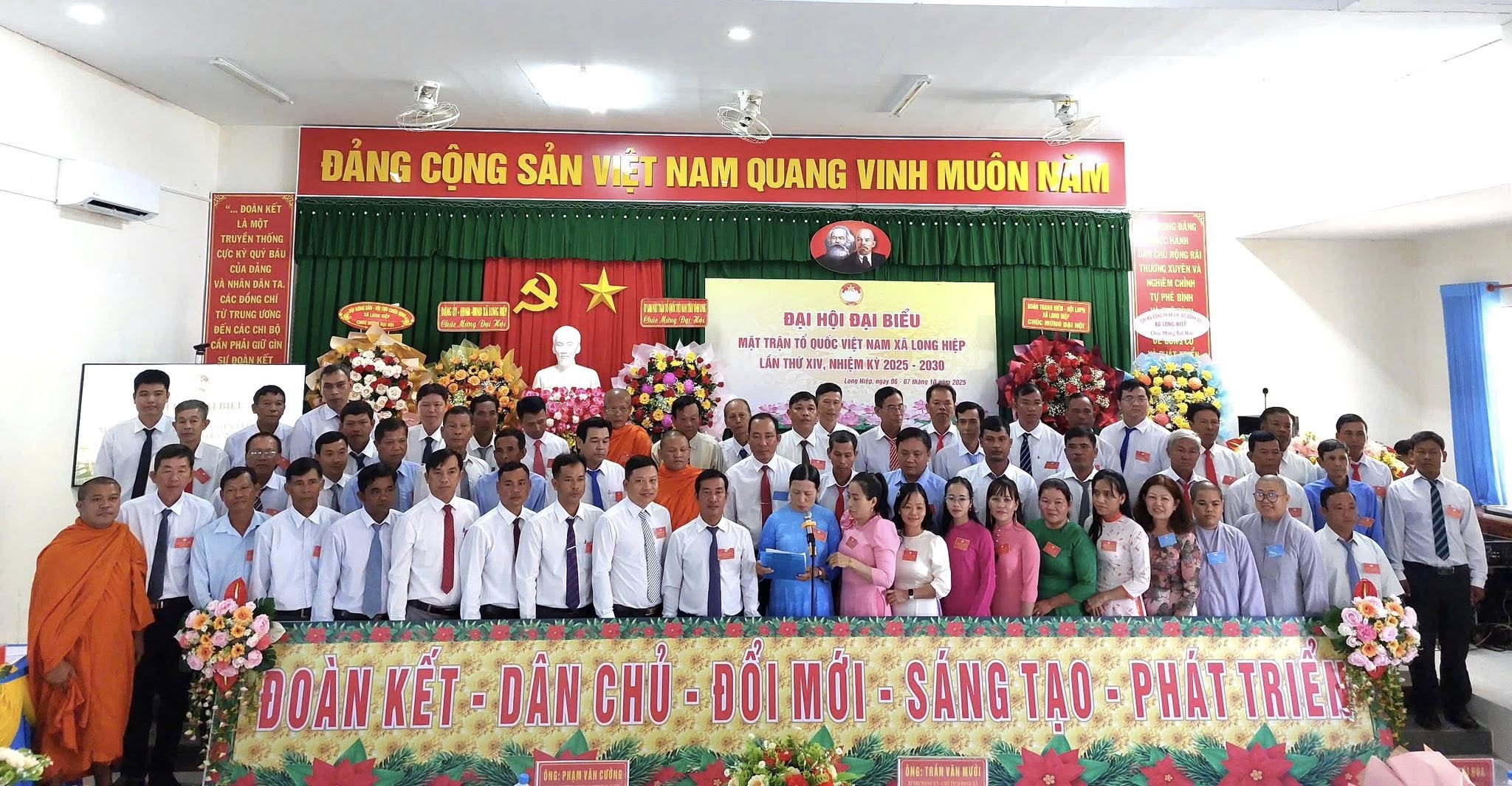 ĐẠI HỘI ĐẠI BIỂU MẶT TRẬN TỔ QUỐC VIỆT NAM XÃ LONG HIỆP LẦN THỨ XIV, NHIỆM KỲ 2025 - 2030 THÀNH CÔNG TỐT ĐẸP